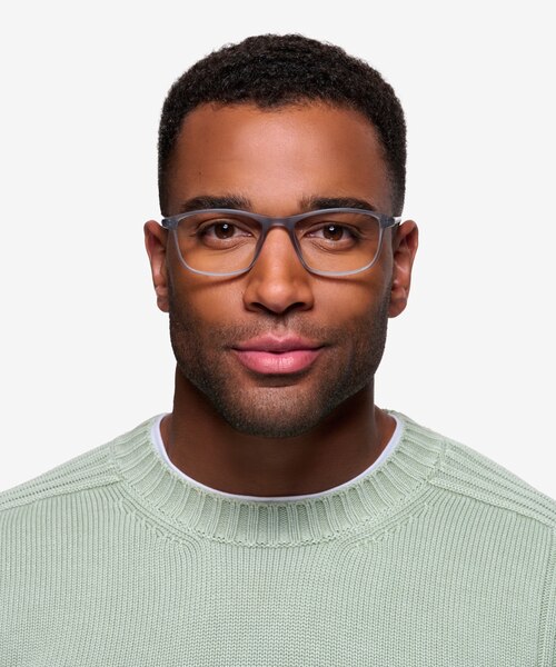 Wyoming Matte Gray PlasticEyeglass Frames for Men from EyeBuyDirect