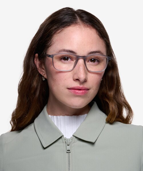 Wyoming Matte Gray PlasticEyeglass Frames for Women from EyeBuyDirect