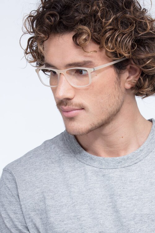 Wyoming Matte Cream PlasticEyeglass Frames for Men from EyeBuyDirect