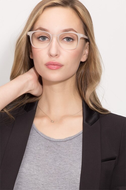 Monday Matte White PlasticEyeglass Frames for Women from EyeBuyDirect