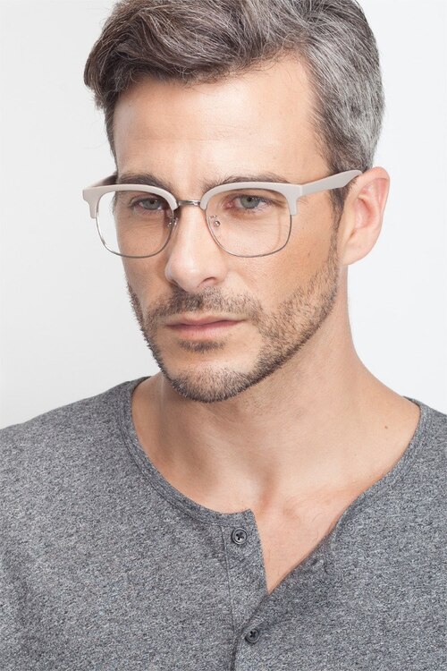 Yokote Gray Plastic-metalEyeglass Frames for Men from EyeBuyDirect