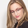 Yokote Matte Burgundy Plastic-metalMontures de lunettes de vue pour Femmes d'EyeBuyDirect
