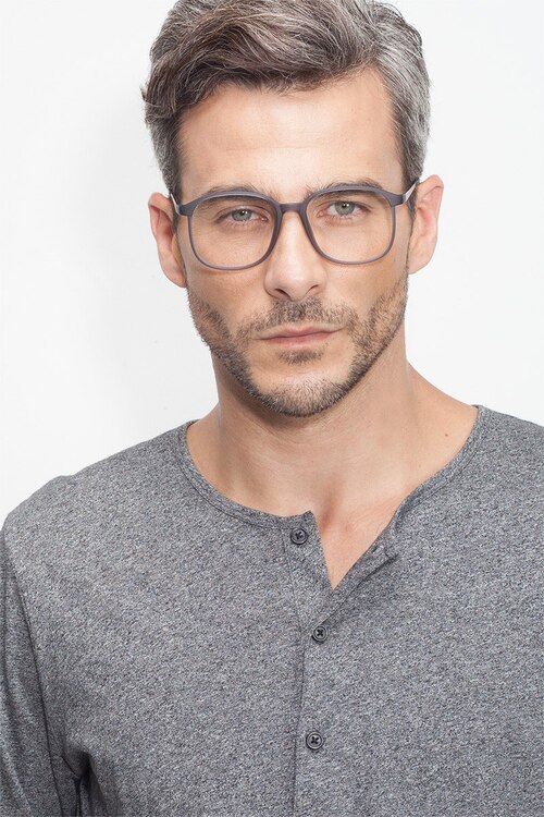 Ithaca Matte Gray PlasticEyeglass Frames for Men from EyeBuyDirect