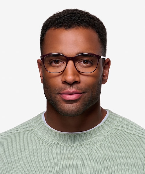 Nola Dark Red MetalEyeglass Frames for Men from EyeBuyDirect