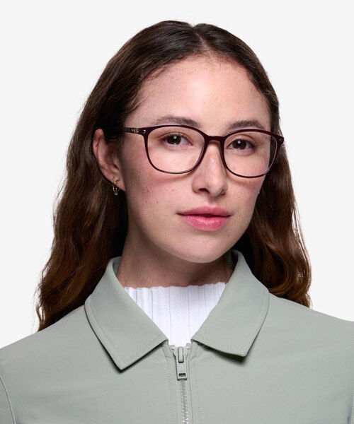 Nola Dark Red PlasticEyeglass Frames for Women from EyeBuyDirect