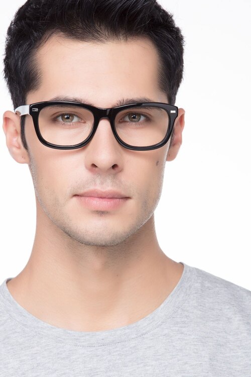 Cage Black AcetateEyeglass Frames for Men from EyeBuyDirect