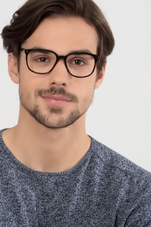 Lisbon Écaille Noire AcétateMontures de lunettes de vue pour Hommes d'EyeBuyDirect