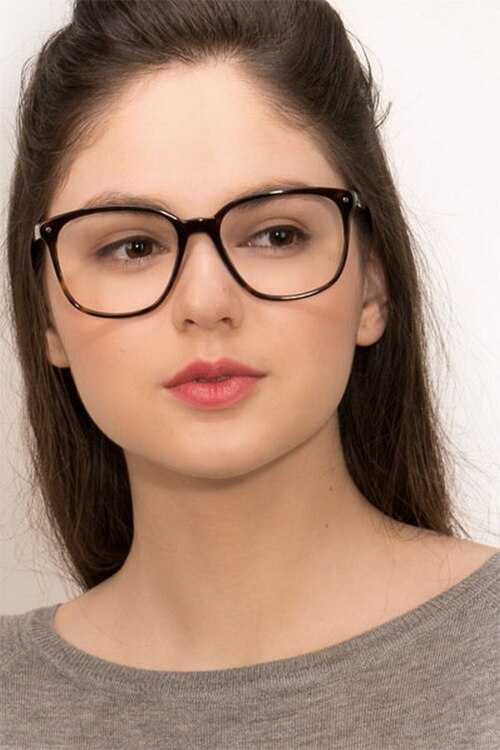 Lisbon Écaille Noire AcétateMontures de lunettes de vue pour Femmes d'EyeBuyDirect