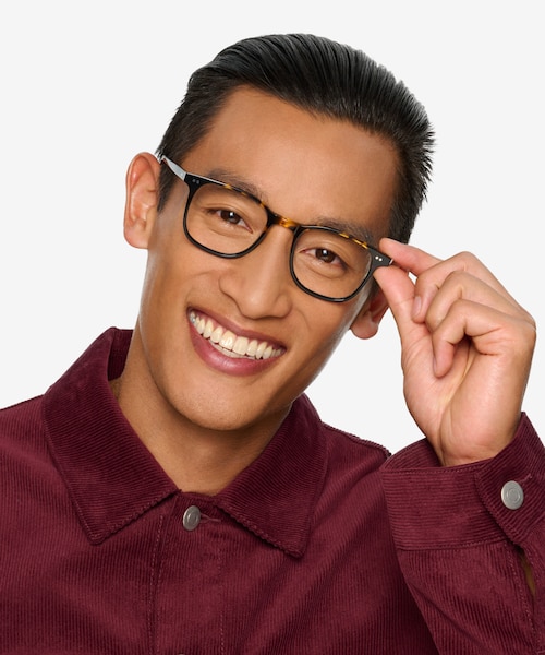 Sequence Amber Tortoise AcetateEyeglass Frames for Men from EyeBuyDirect