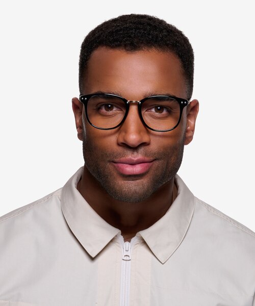 Cosmo Black Plastic-metalEyeglass Frames for Men from EyeBuyDirect