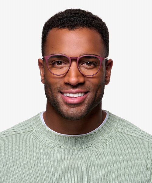 Dialogue Aubergine PlasticEyeglass Frames for Men from EyeBuyDirect