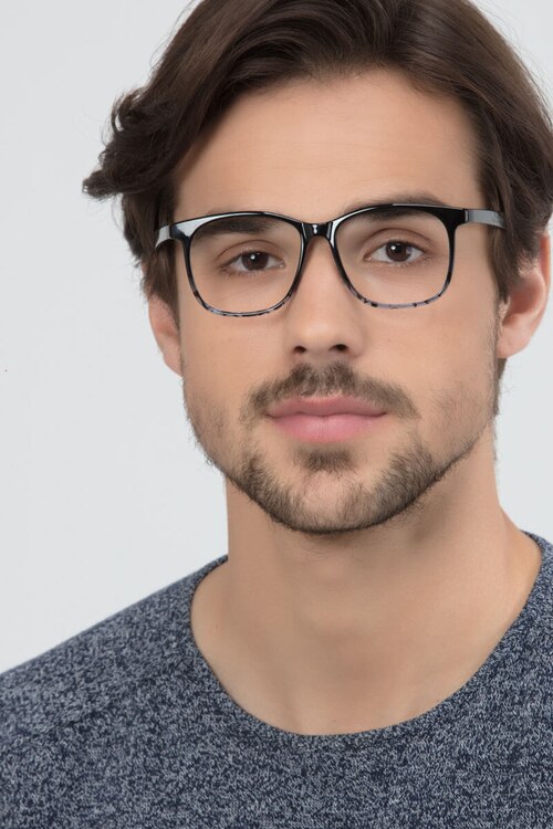 Character Black Navy PlasticEyeglass Frames for Men from EyeBuyDirect