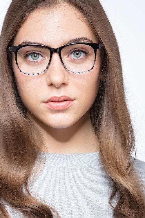 Character Black Navy PlasticEyeglass Frames for Women from EyeBuyDirect