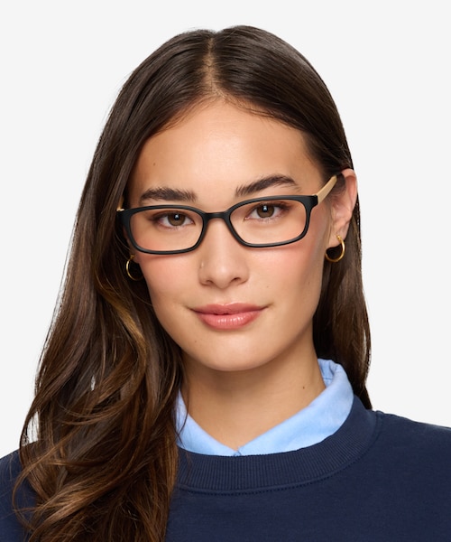 Clover Black & Apricot PlasticEyeglass Frames for Women from EyeBuyDirect