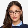 Clover Black & Apricot PlasticEyeglass Frames for Women from EyeBuyDirect
