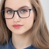 Northern Matte Navy PlasticEyeglass Frames for Women from EyeBuyDirect