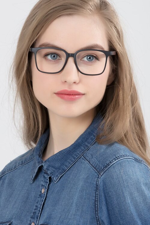 Magnus Matte Black PlasticEyeglass Frames for Women from EyeBuyDirect