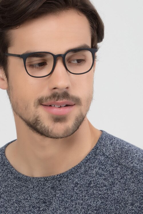 Cheer Matte Black PlasticEyeglass Frames for Men from EyeBuyDirect