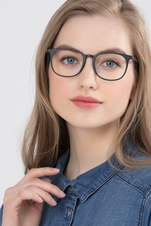 Cheer Matte Black PlasticEyeglass Frames for Women from EyeBuyDirect