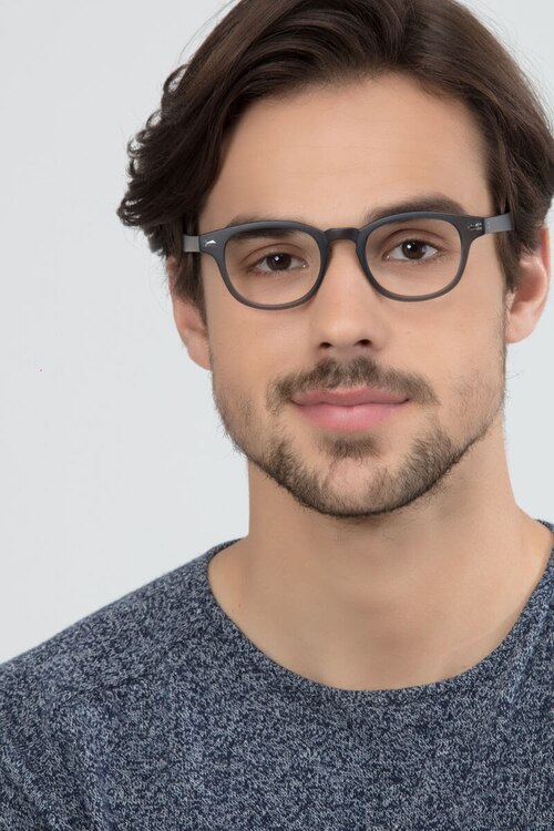 Atomic Matte Gray PlasticEyeglass Frames for Men from EyeBuyDirect