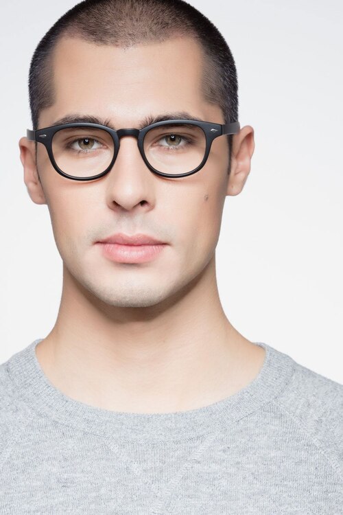 Atomic Matte Black PlasticEyeglass Frames for Men from EyeBuyDirect