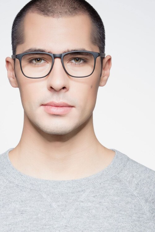 Ghent Matte Black PlasticEyeglass Frames for Men from EyeBuyDirect