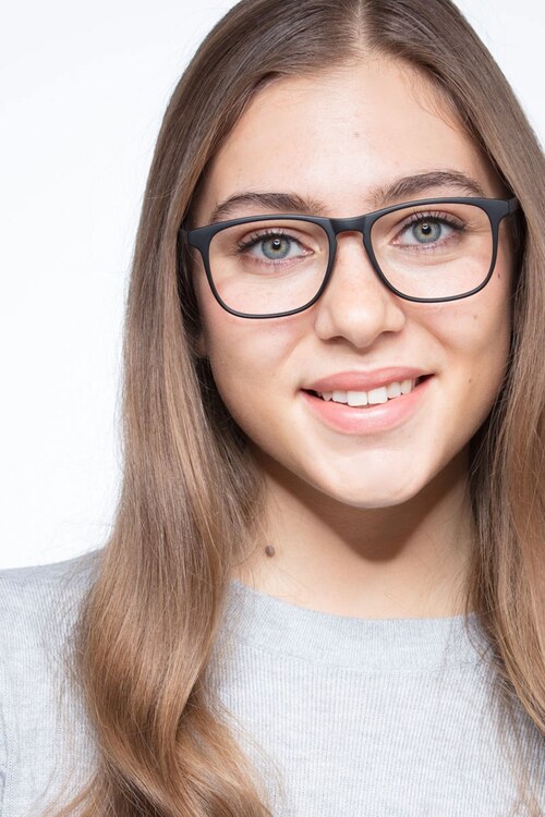 Ghent Matte Black PlasticEyeglass Frames for Women from EyeBuyDirect