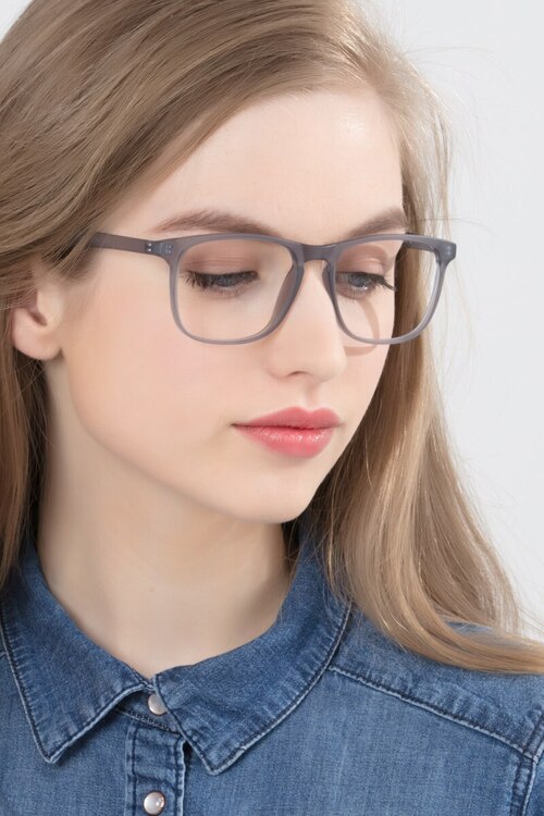 Ghent Matte Gray PlastiqueMontures de lunettes de vue pour Femmes d'EyeBuyDirect