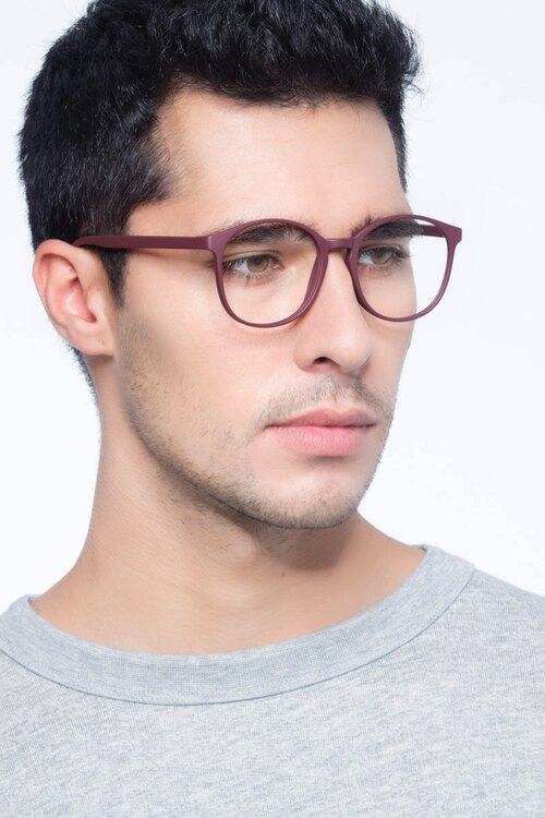 Days Matte Red PlastiqueMontures de lunettes de vue pour Hommes d'EyeBuyDirect
