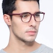 Days Matte Red PlasticEyeglass Frames for Men from EyeBuyDirect