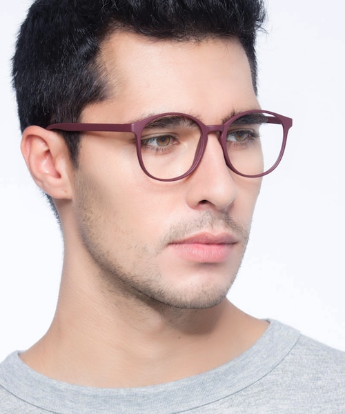 Days Matte Red PlasticEyeglass Frames for Men from EyeBuyDirect