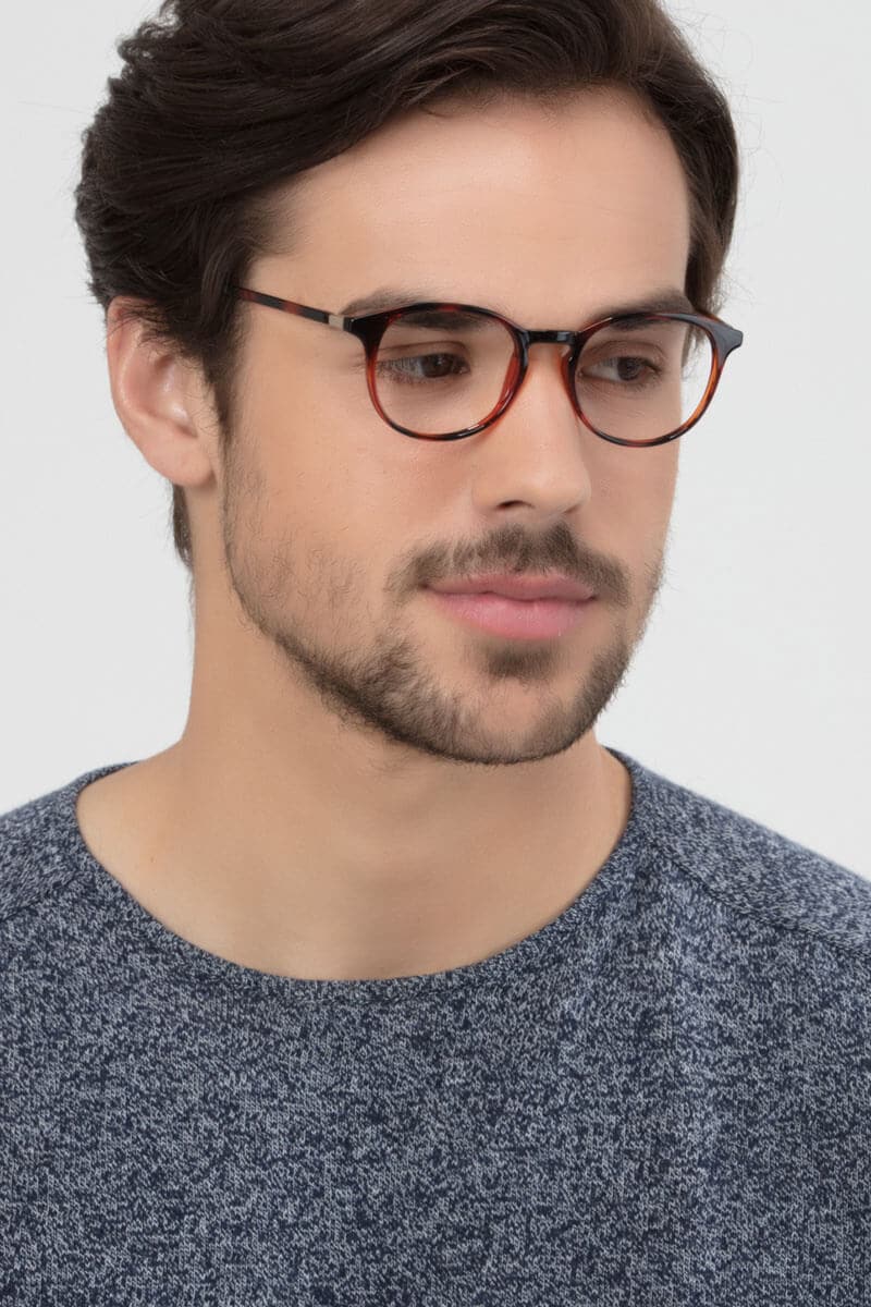 Men's round hot sale plastic eyeglass frames