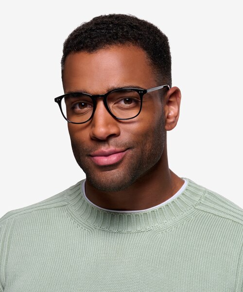Record Noir PlastiqueMontures de lunettes de vue pour Hommes d'EyeBuyDirect