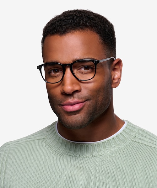 Record Black PlasticEyeglass Frames for Men from EyeBuyDirect