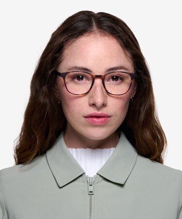 Swirled Amber Saunter -  Lightweight Plastic Eyeglasses