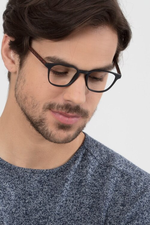 Saunter Matte Black PlasticEyeglass Frames for Men from EyeBuyDirect
