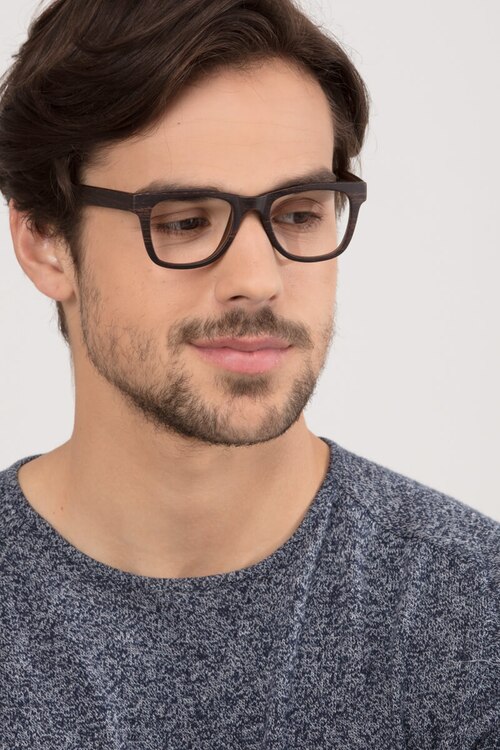 Project Brown Striped PlasticEyeglass Frames for Men from EyeBuyDirect