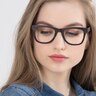 Project Brown Striped PlasticEyeglass Frames for Women from EyeBuyDirect