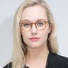 Symmetry Striped Caramel AcetateEyeglass Frames for Women from EyeBuyDirect