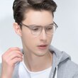 Lucid Clear Gray AcetateEyeglass Frames for Men from EyeBuyDirect