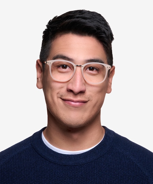 Cosmo White Plastic, MetalEyeglass Frames for Men from EyeBuyDirect