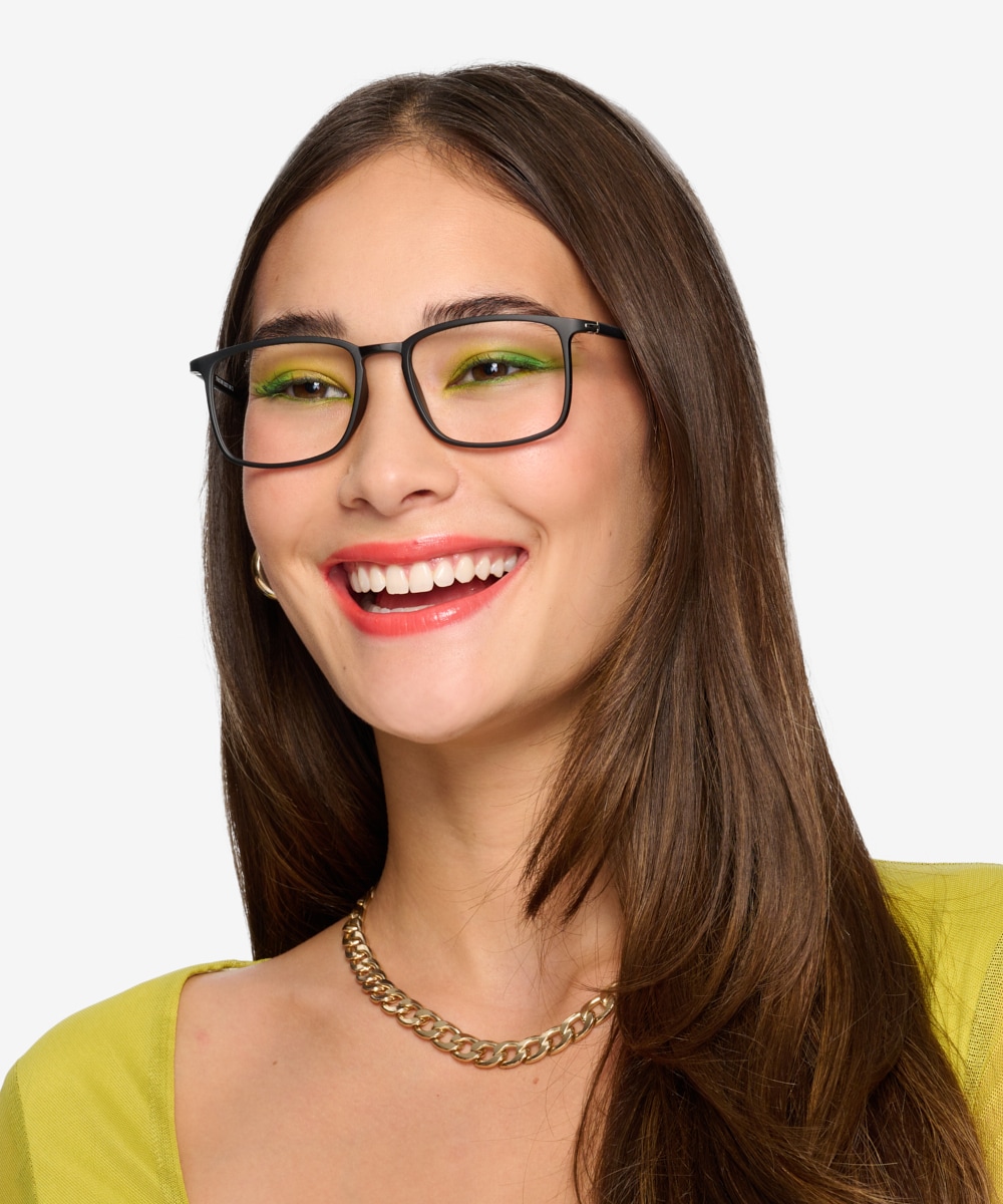 Structure Rectangle Black Full Rim Eyeglasses Eyebuydirect