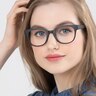 Flashback Matte Black PlasticEyeglass Frames for Women from EyeBuyDirect