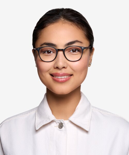 Hubris Matte Black PlasticEyeglass Frames for Women from EyeBuyDirect