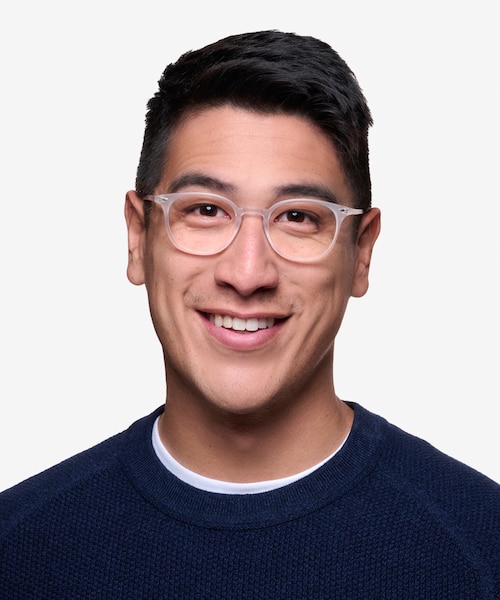Hubris Matte Clear PlasticEyeglass Frames for Men from EyeBuyDirect