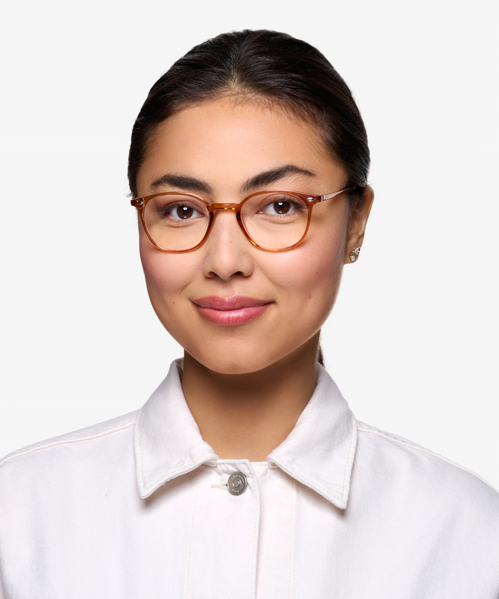 Hubris Round Clear Copper Full Rim Eyeglasses Eyebuydirect