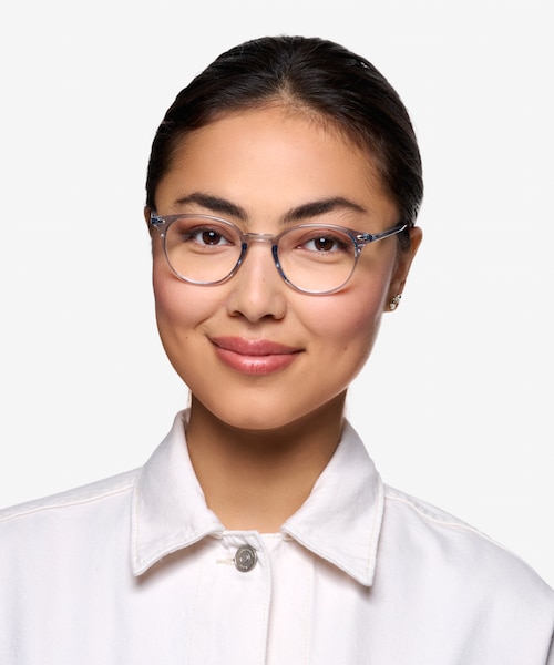 Hubris Clear Blue PlasticEyeglass Frames for Women from EyeBuyDirect