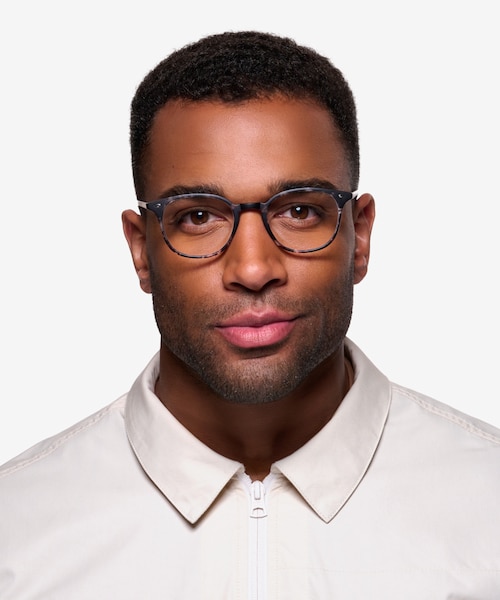 Hubris Black Floral PlasticEyeglass Frames for Men from EyeBuyDirect