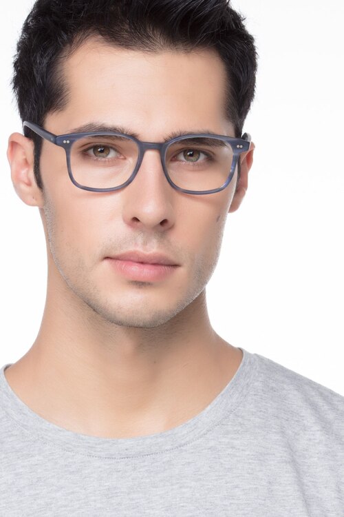 Lift Blue Striped AcetateEyeglass Frames for Men from EyeBuyDirect