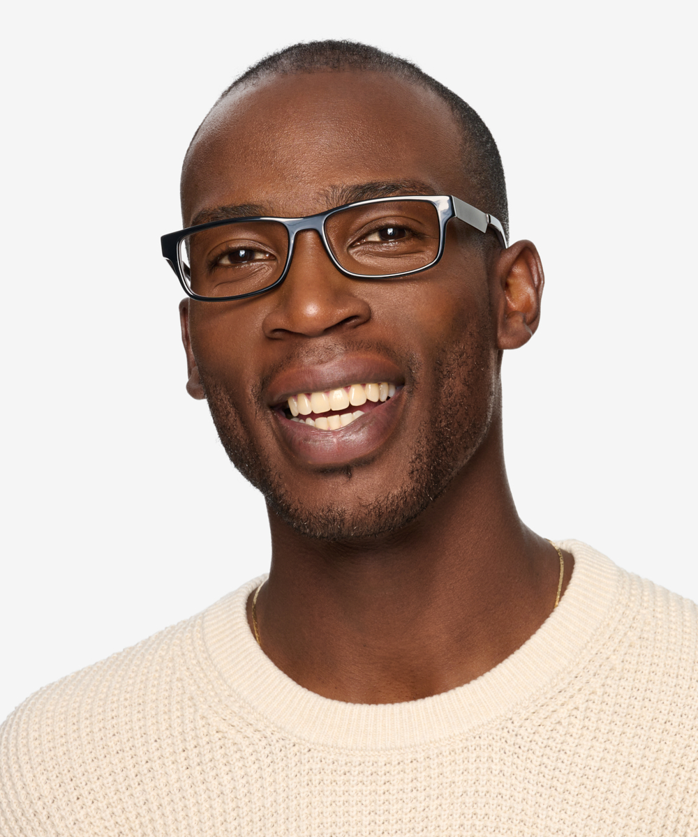 Aidan Rectangle Black Full Rim Eyeglasses 